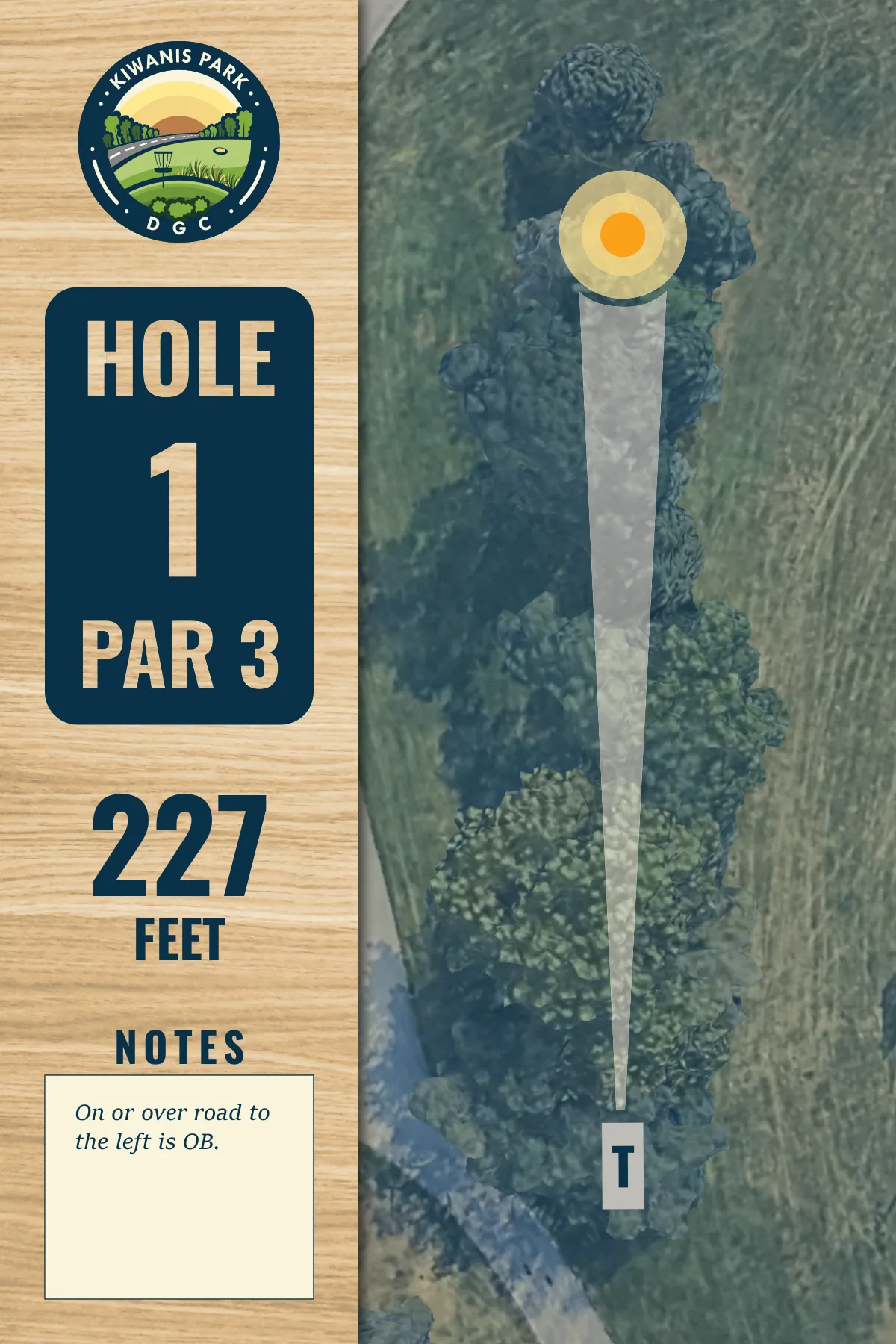 Hole 1 tee sign, Kiwanis Park DGC