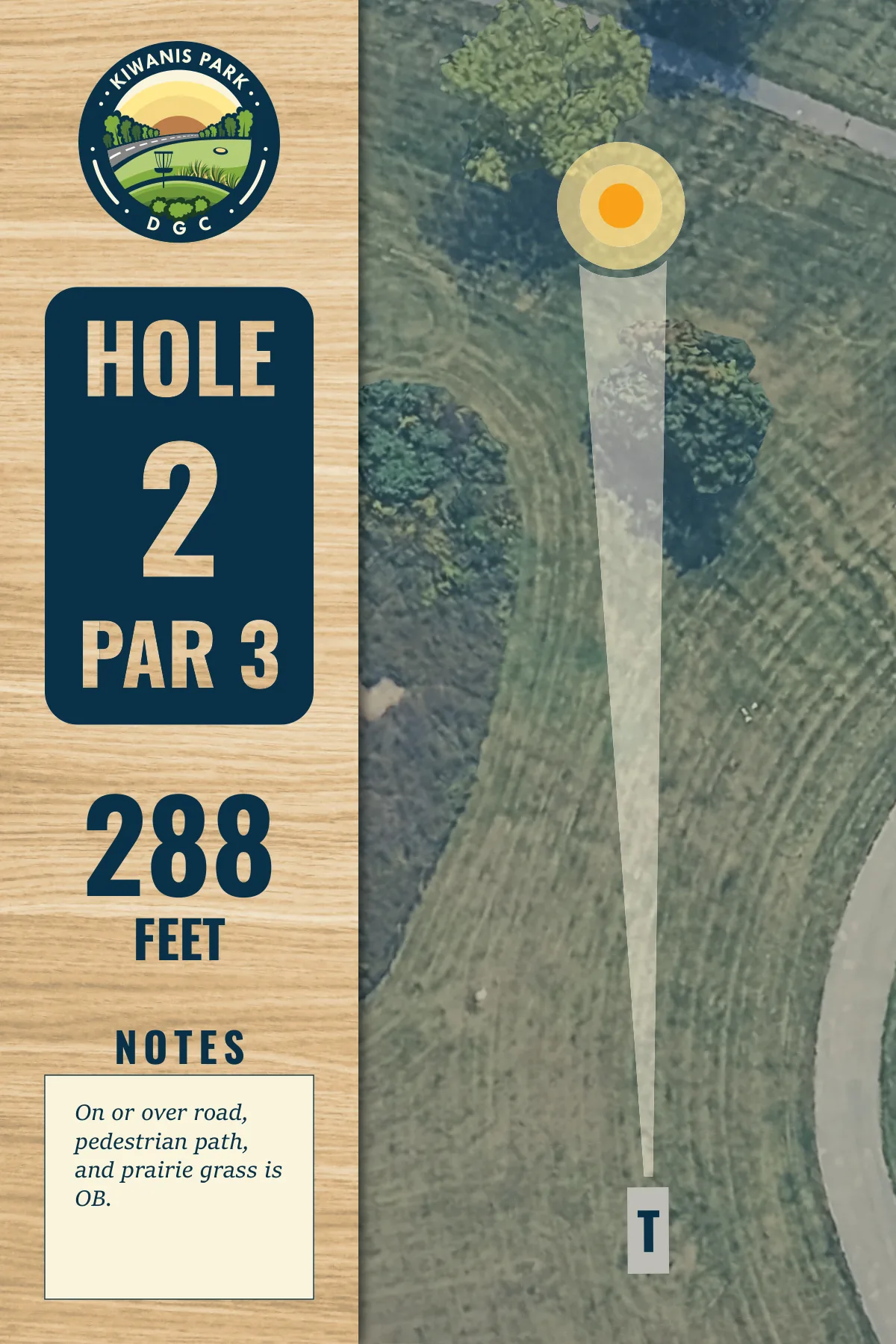 Hole 2 tee sign, Kiwanis Park DGC