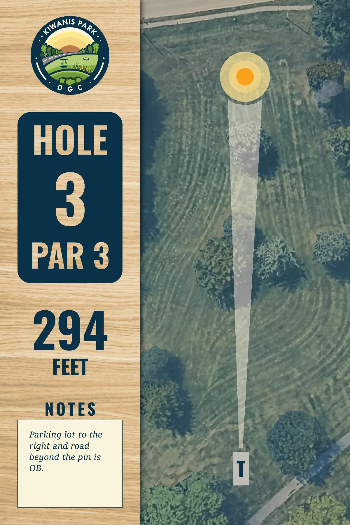Hole 3 tee sign, Kiwanis Park DGC