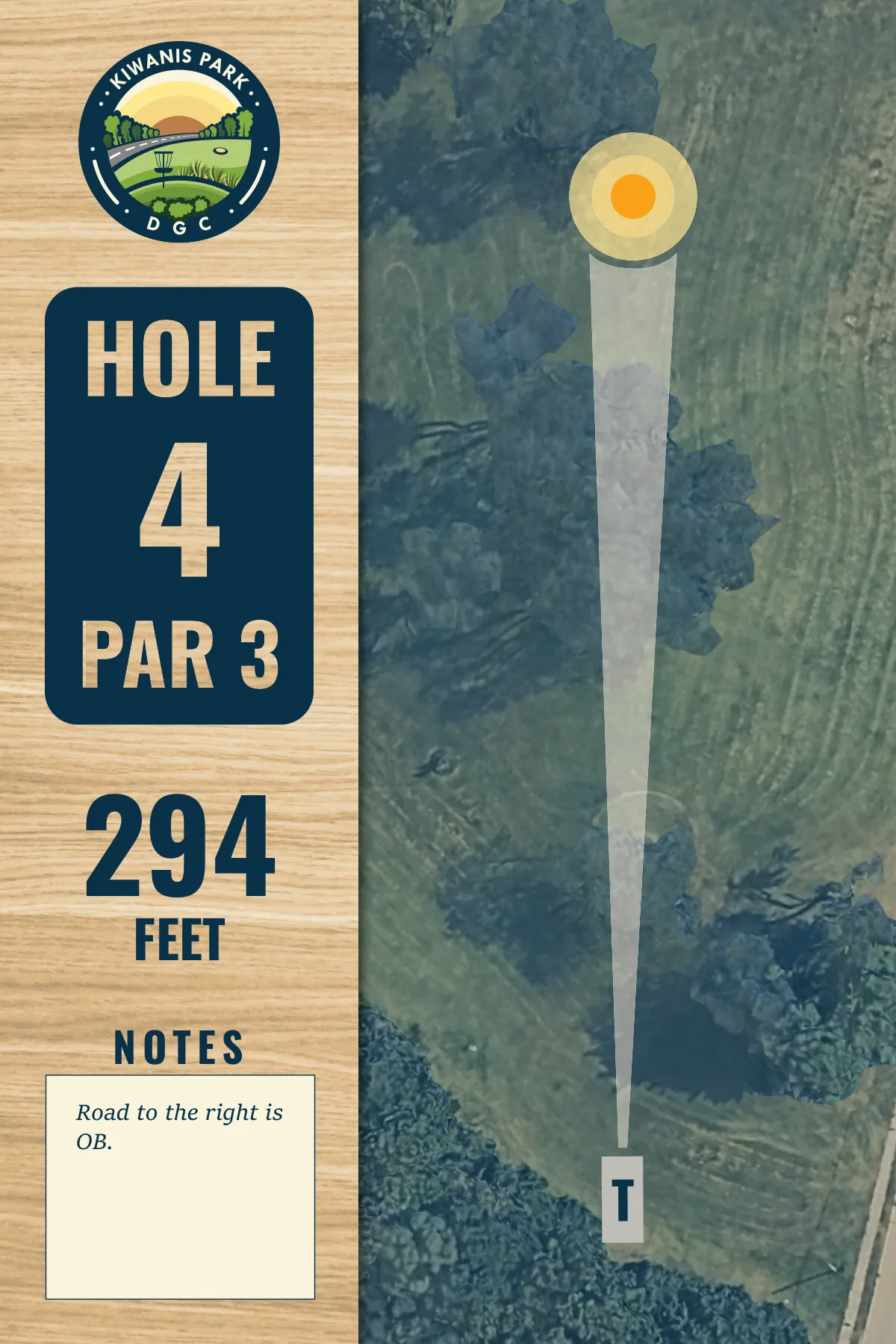 Hole 4 tee sign, Kiwanis Park DGC