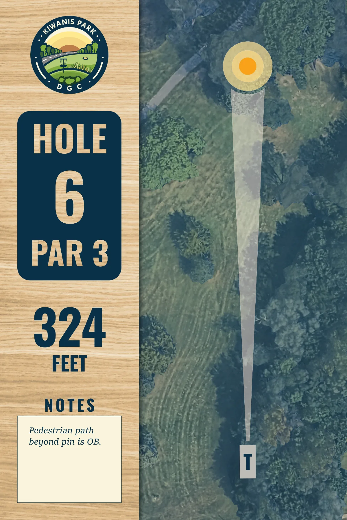 Hole 6 tee sign, Kiwanis Park DGC