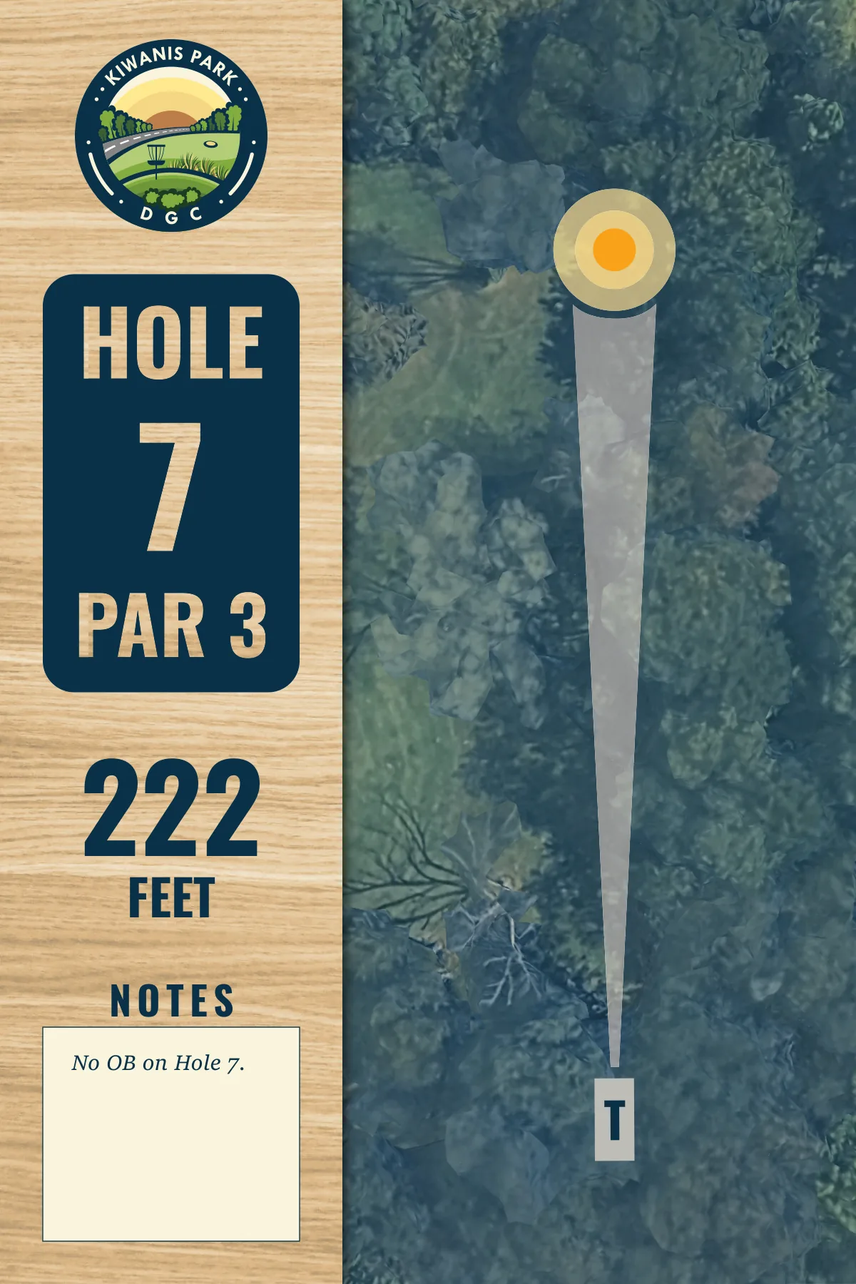 Hole 7 tee sign, Kiwanis Park DGC