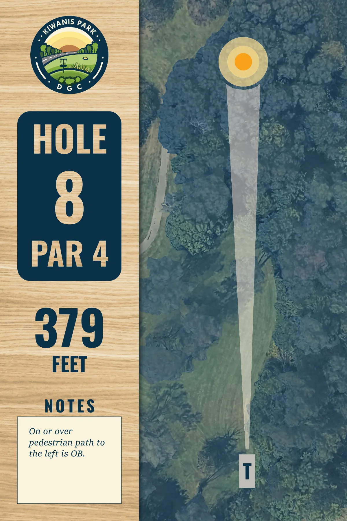 Hole 8 tee sign, Kiwanis Park DGC