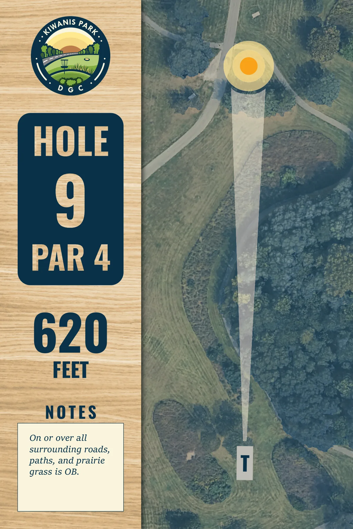Hole 9 tee sign, Kiwanis Park DGC