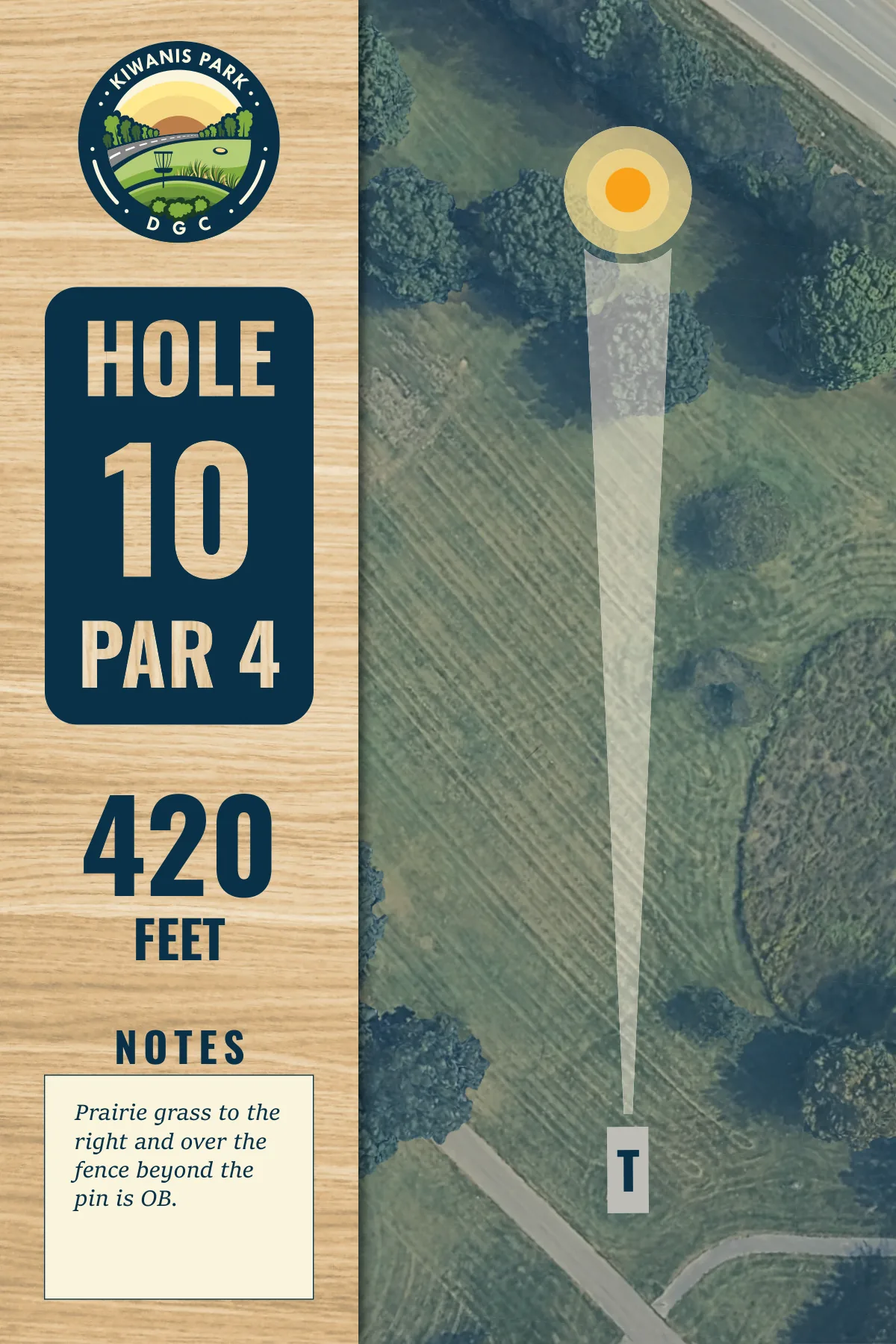 Hole 10 tee sign, Kiwanis Park DGC
