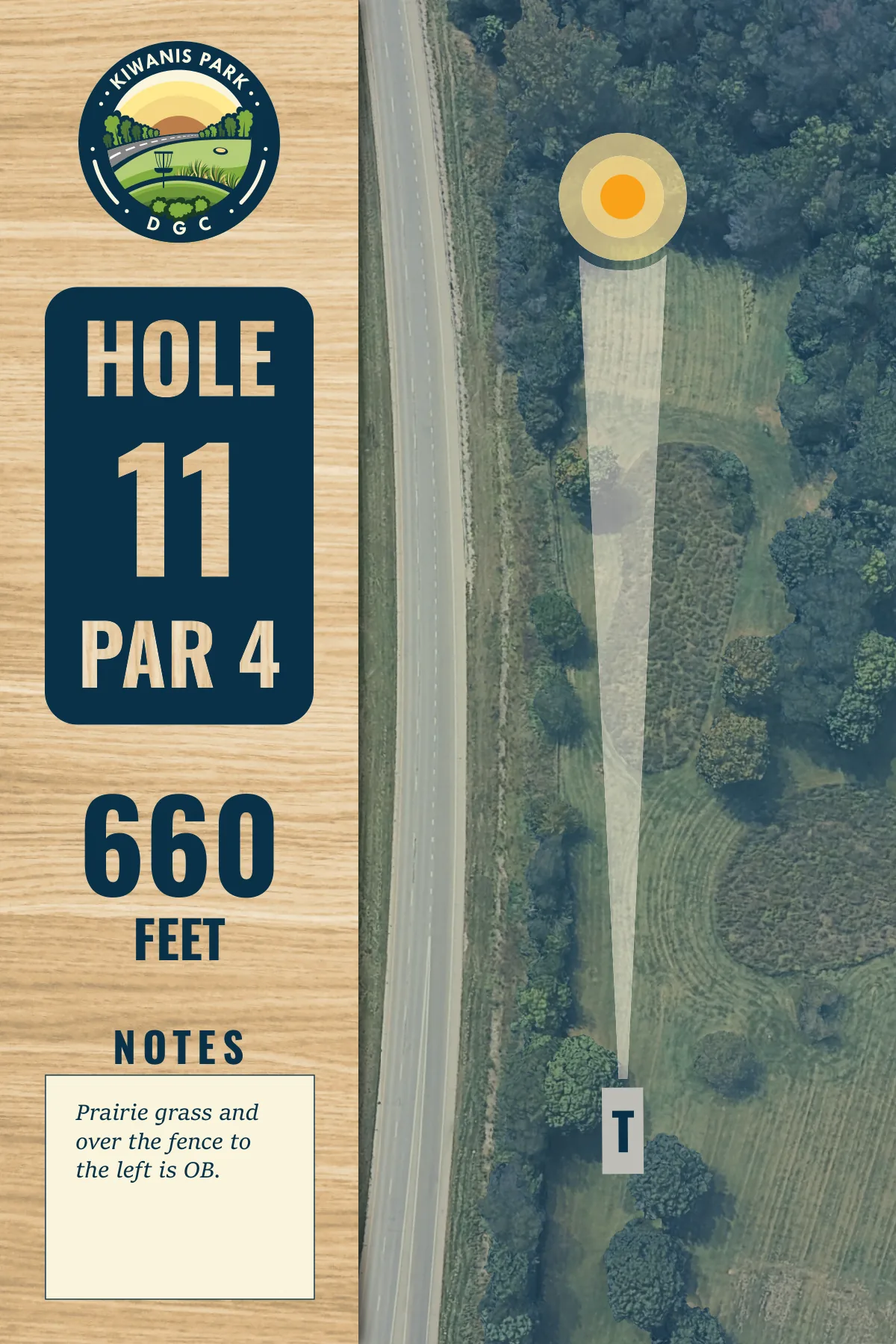 Hole 11 tee sign, Kiwanis Park DGC