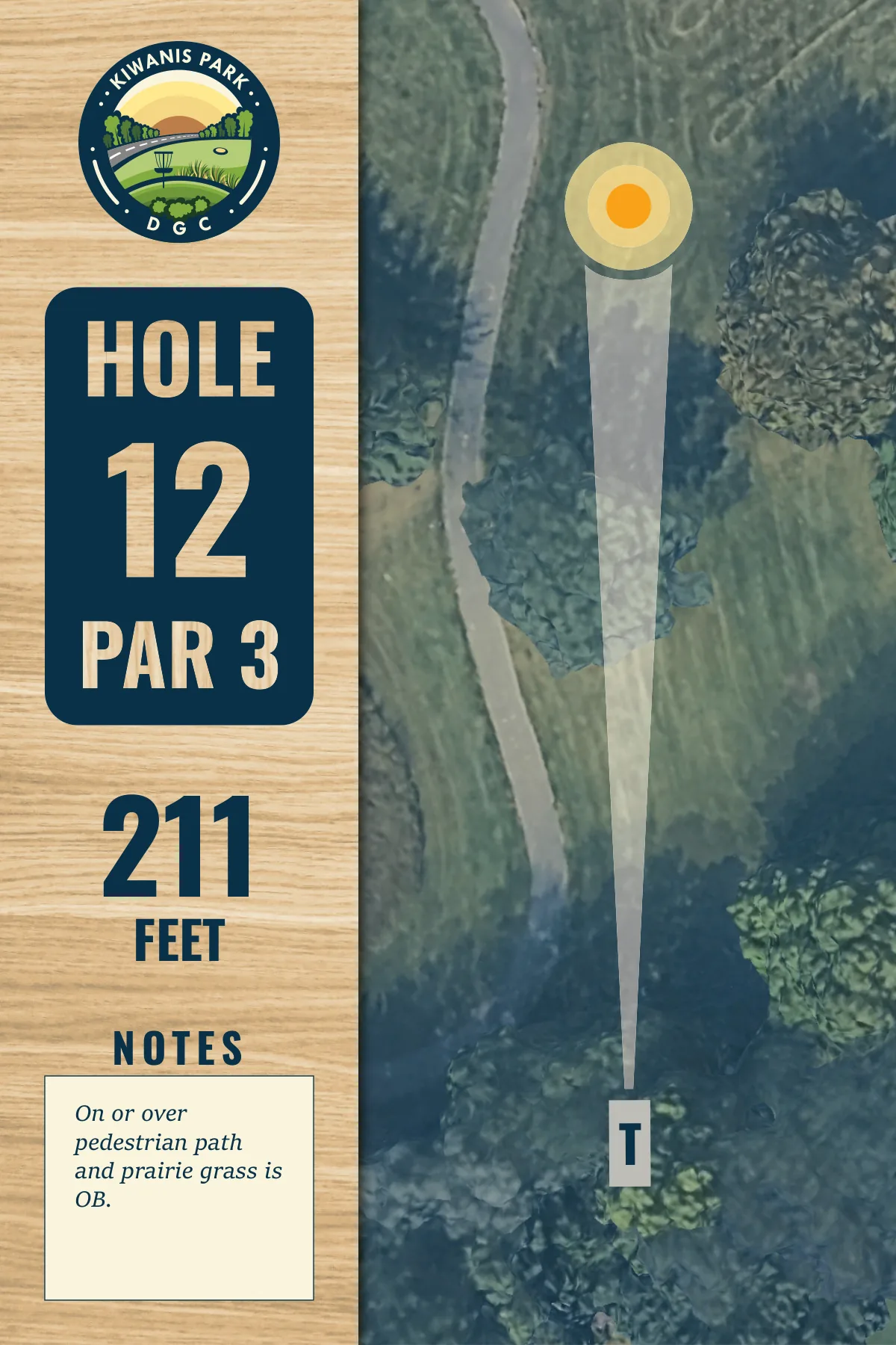 Hole 12 tee sign, Kiwanis Park DGC