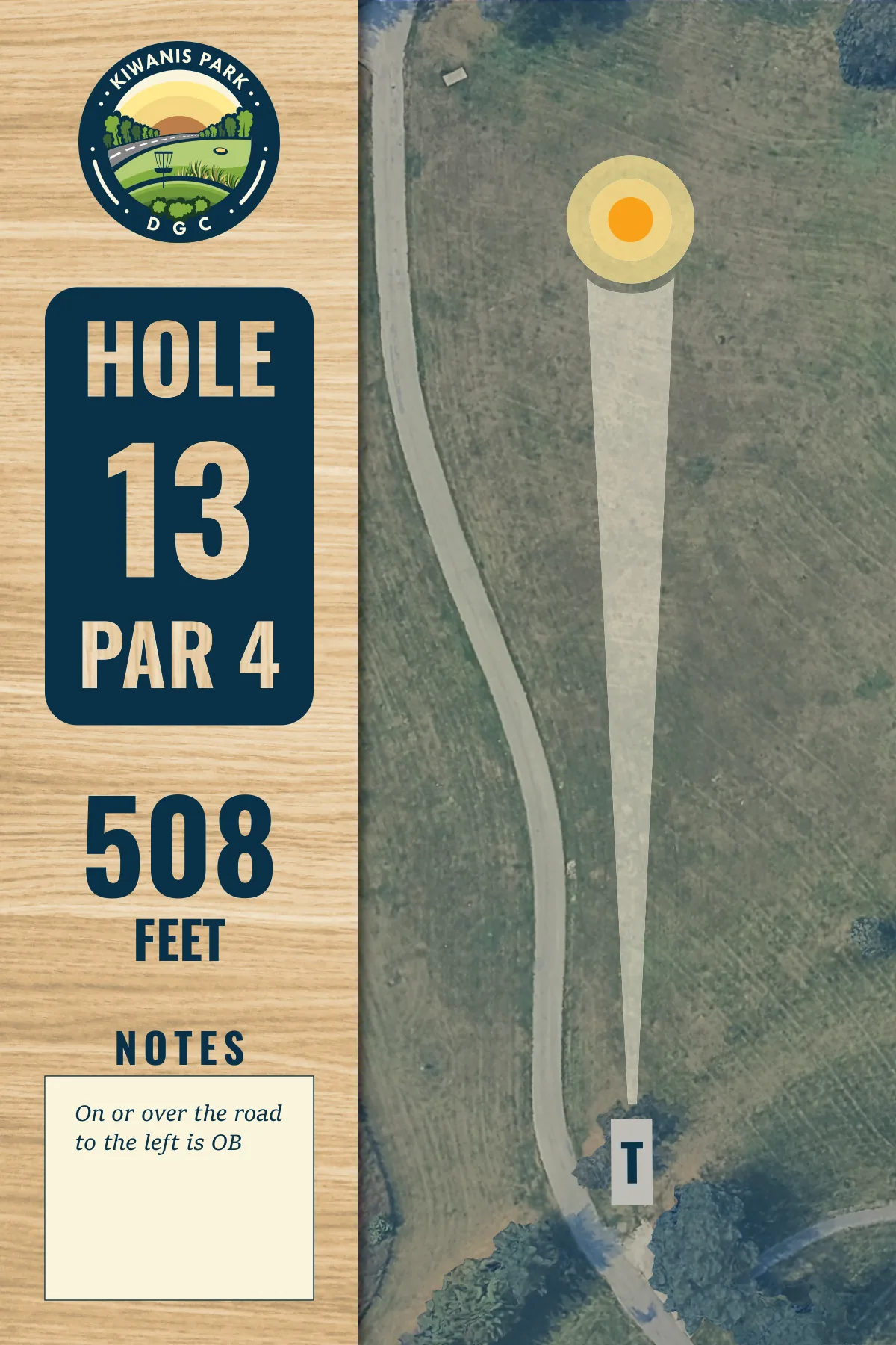 Hole 13 tee sign, Kiwanis Park DGC