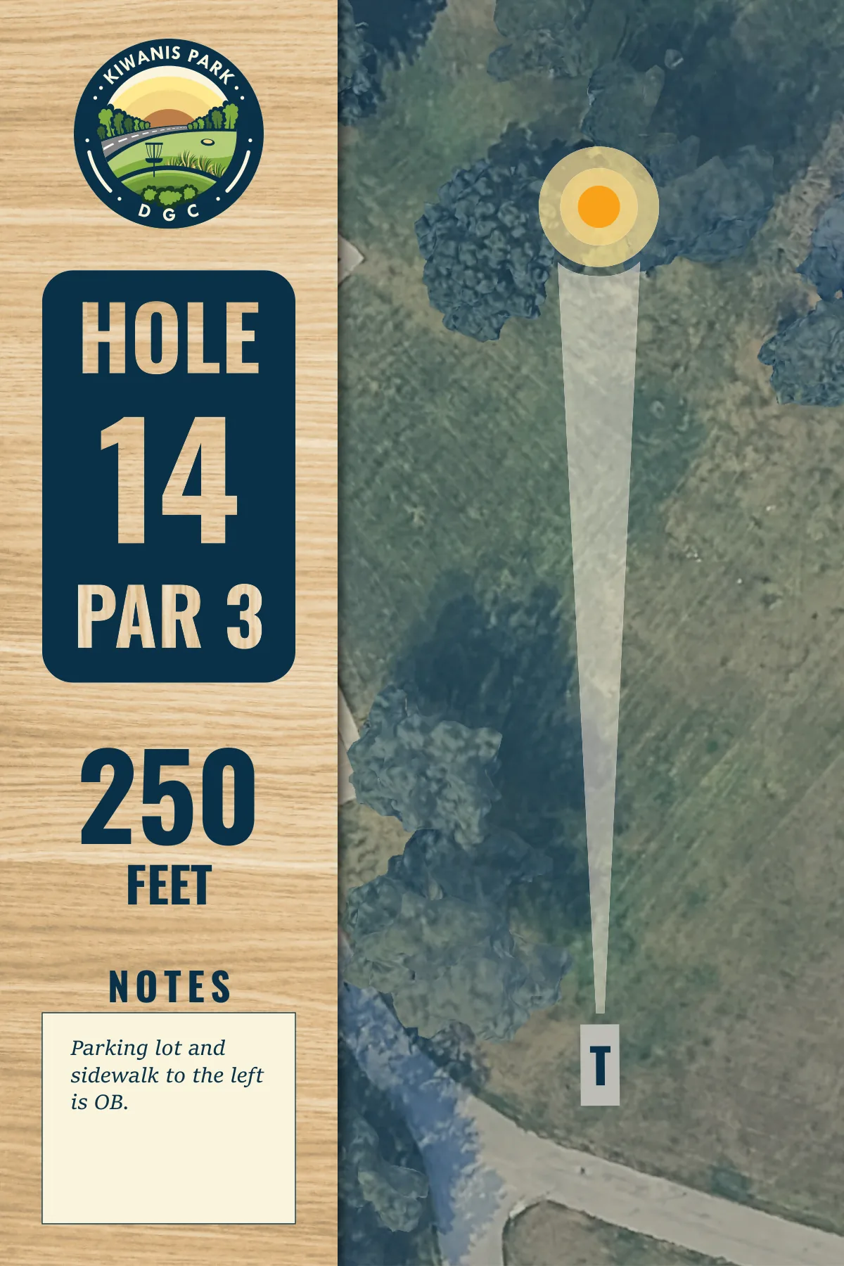 Hole 14 tee sign, Kiwanis Park DGC