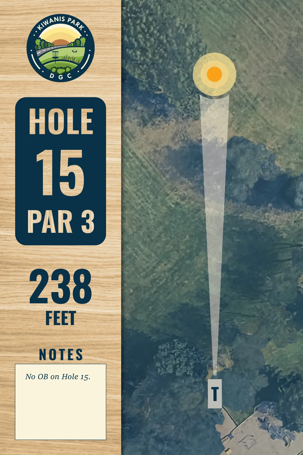 Hole 15 tee sign, Kiwanis Park DGC