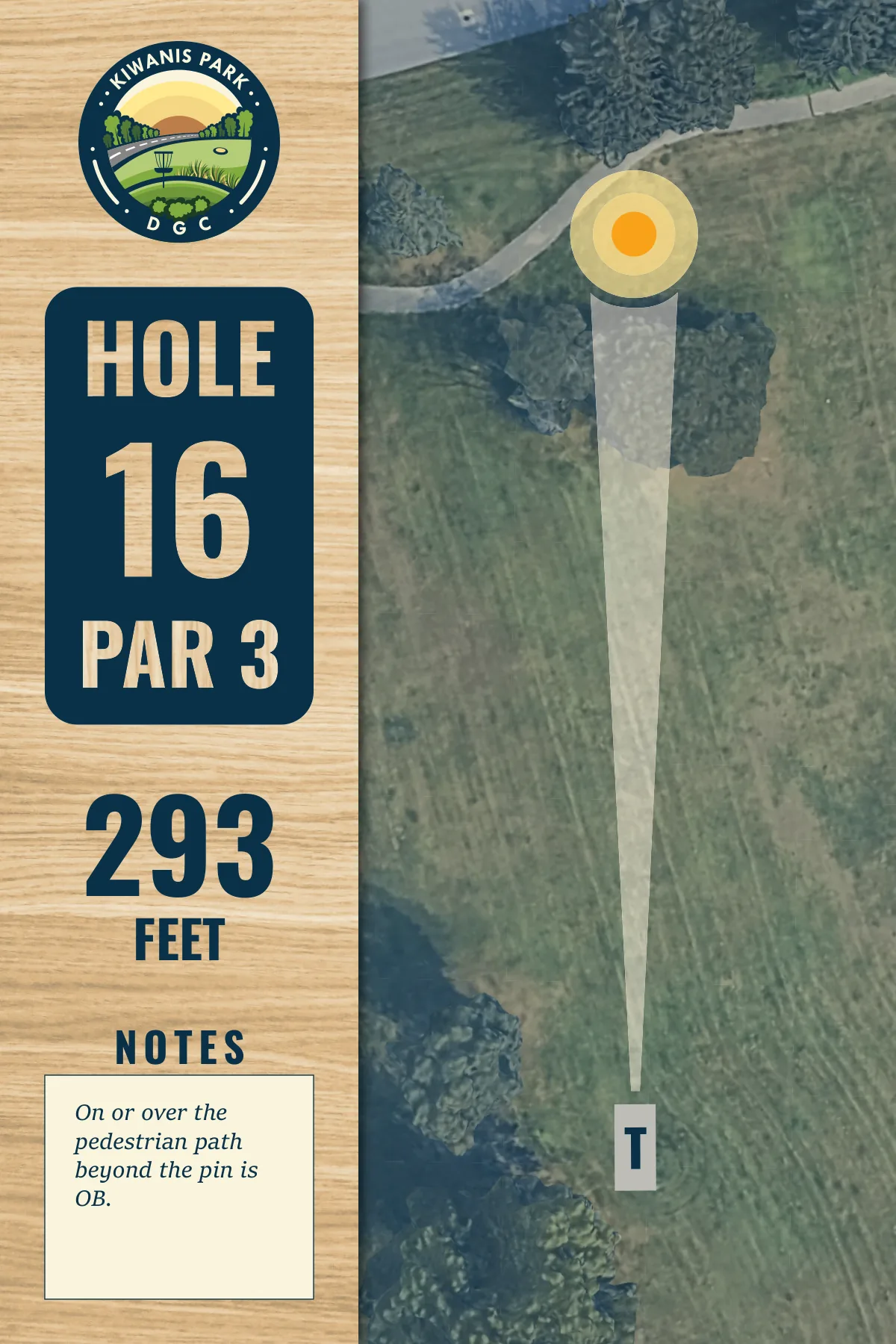 Hole 16 tee sign, Kiwanis Park DGC