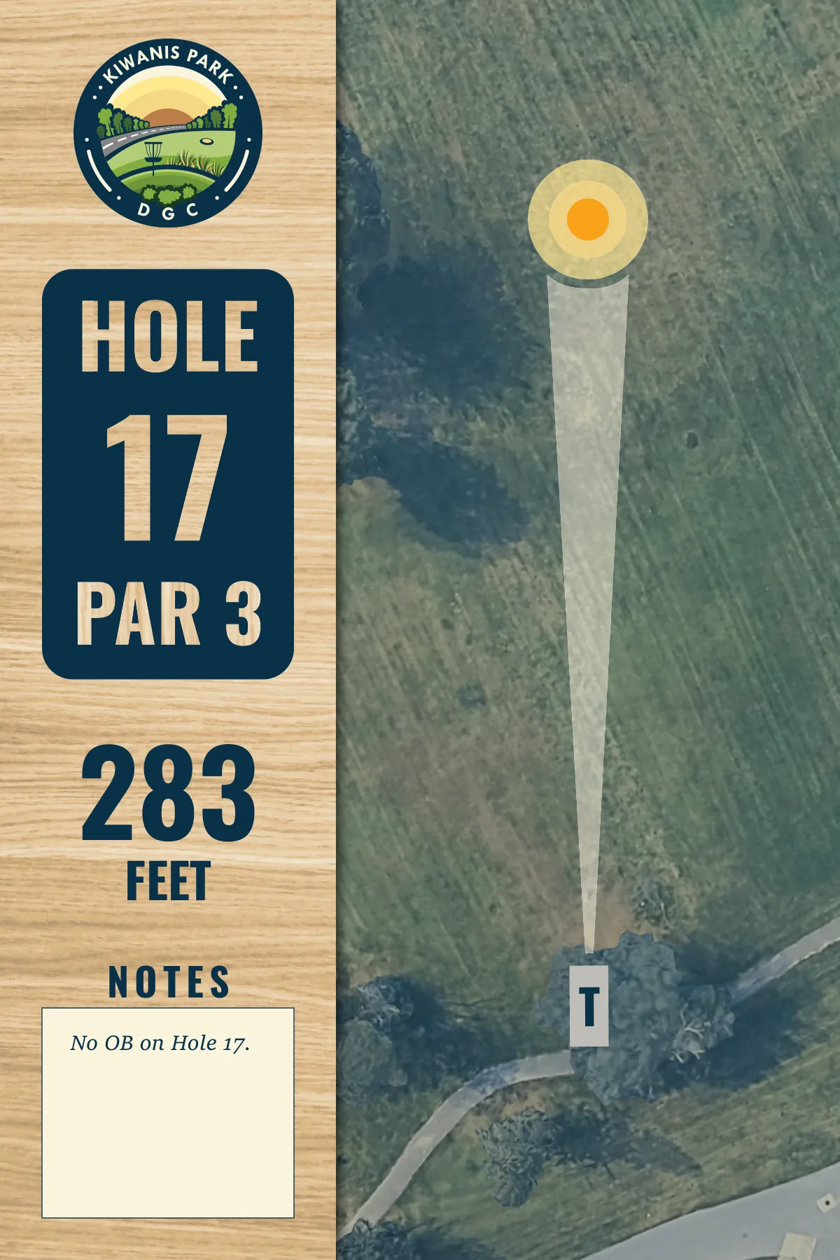 Hole 17 tee sign, Kiwanis Park DGC
