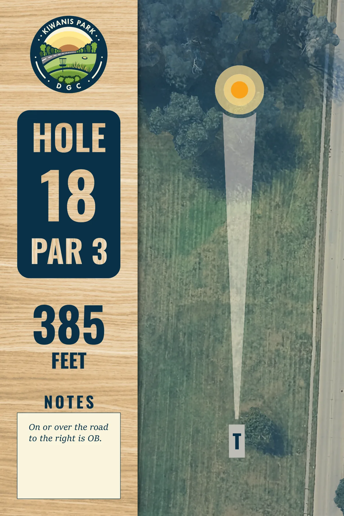 Hole 18 tee sign, Kiwanis Park DGC