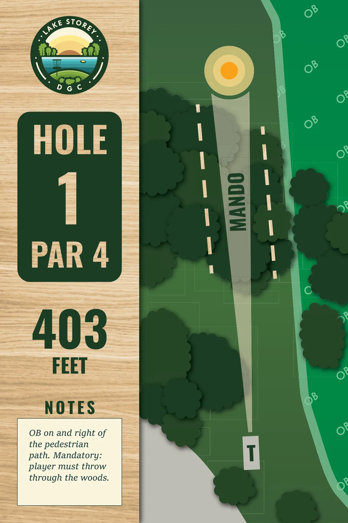Hole 1 tee sign, Lake Storey DGC