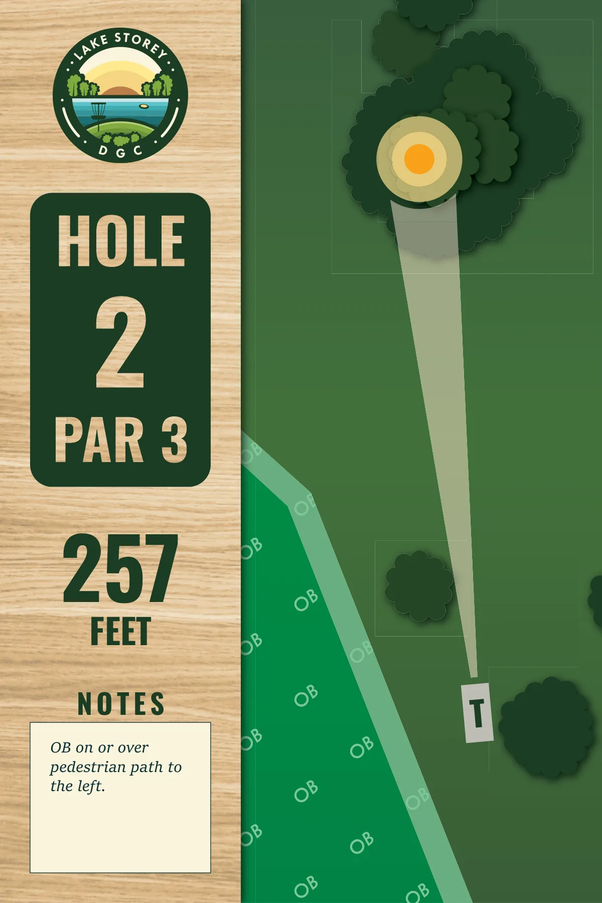 Hole 2 tee sign, Lake Storey DGC