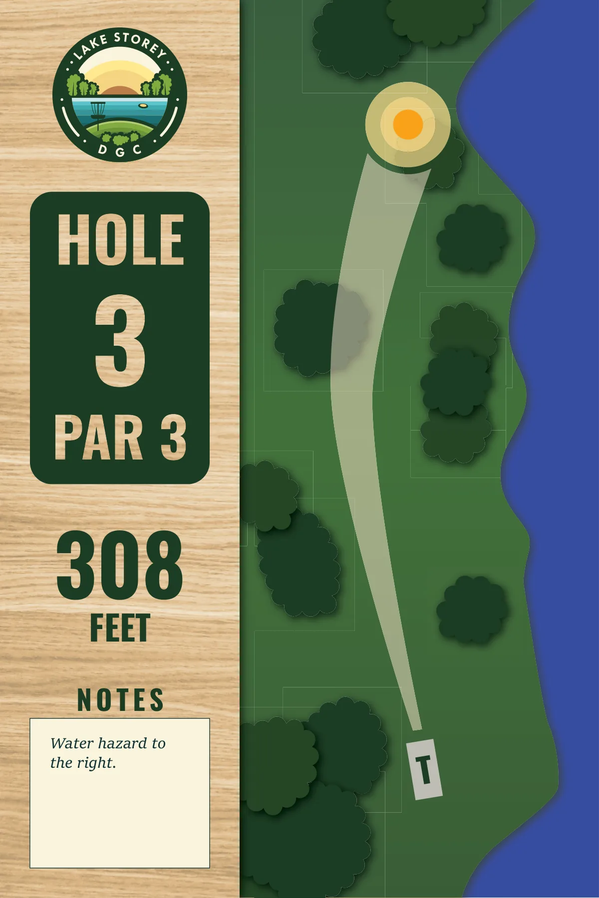 Hole 3 tee sign, Lake Storey DGC