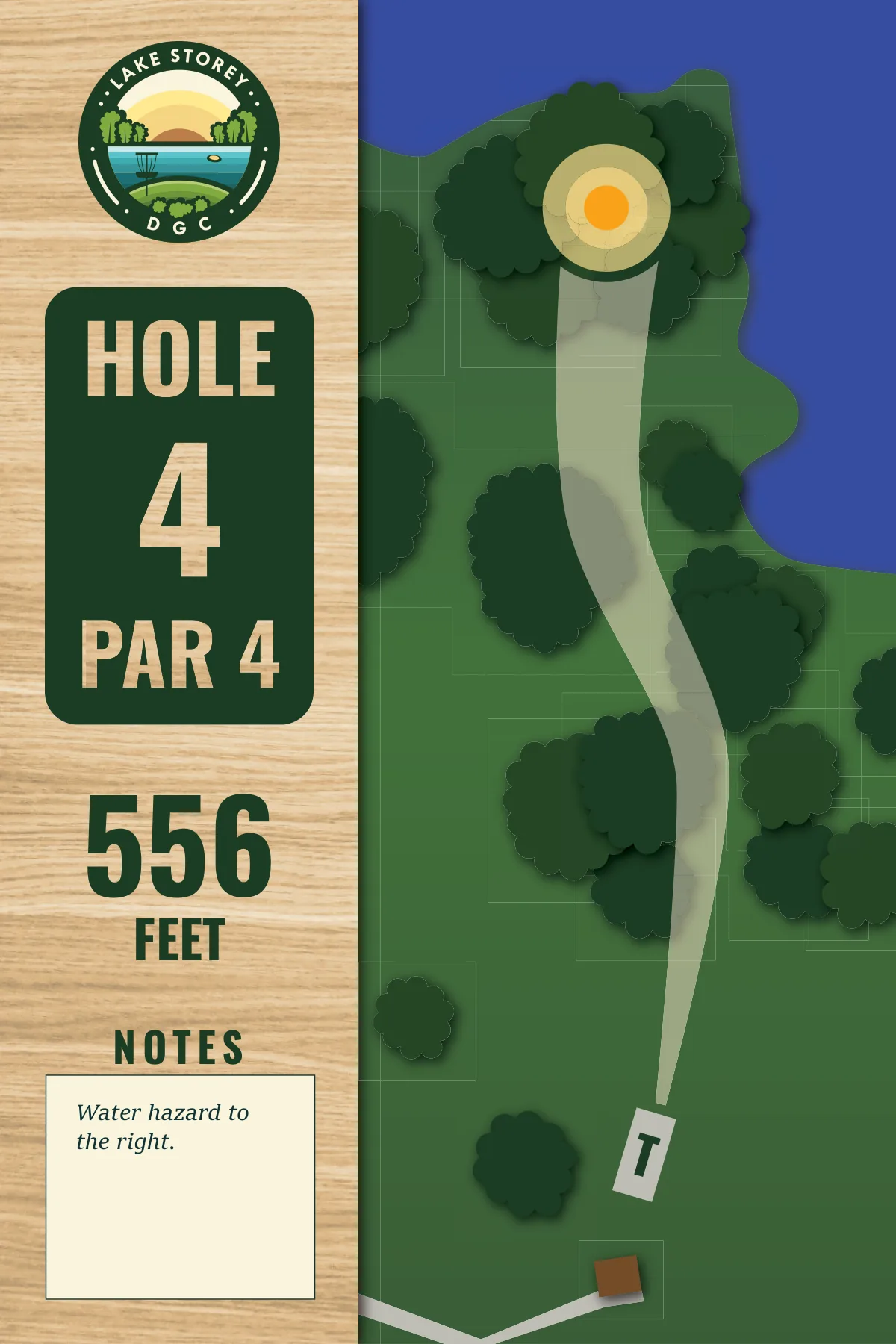 Hole 4 tee sign, Lake Storey DGC
