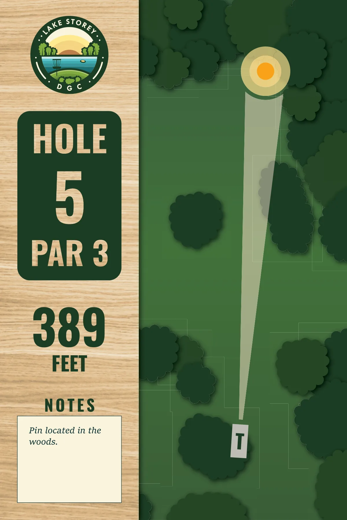 Hole 5 tee sign, Lake Storey DGC