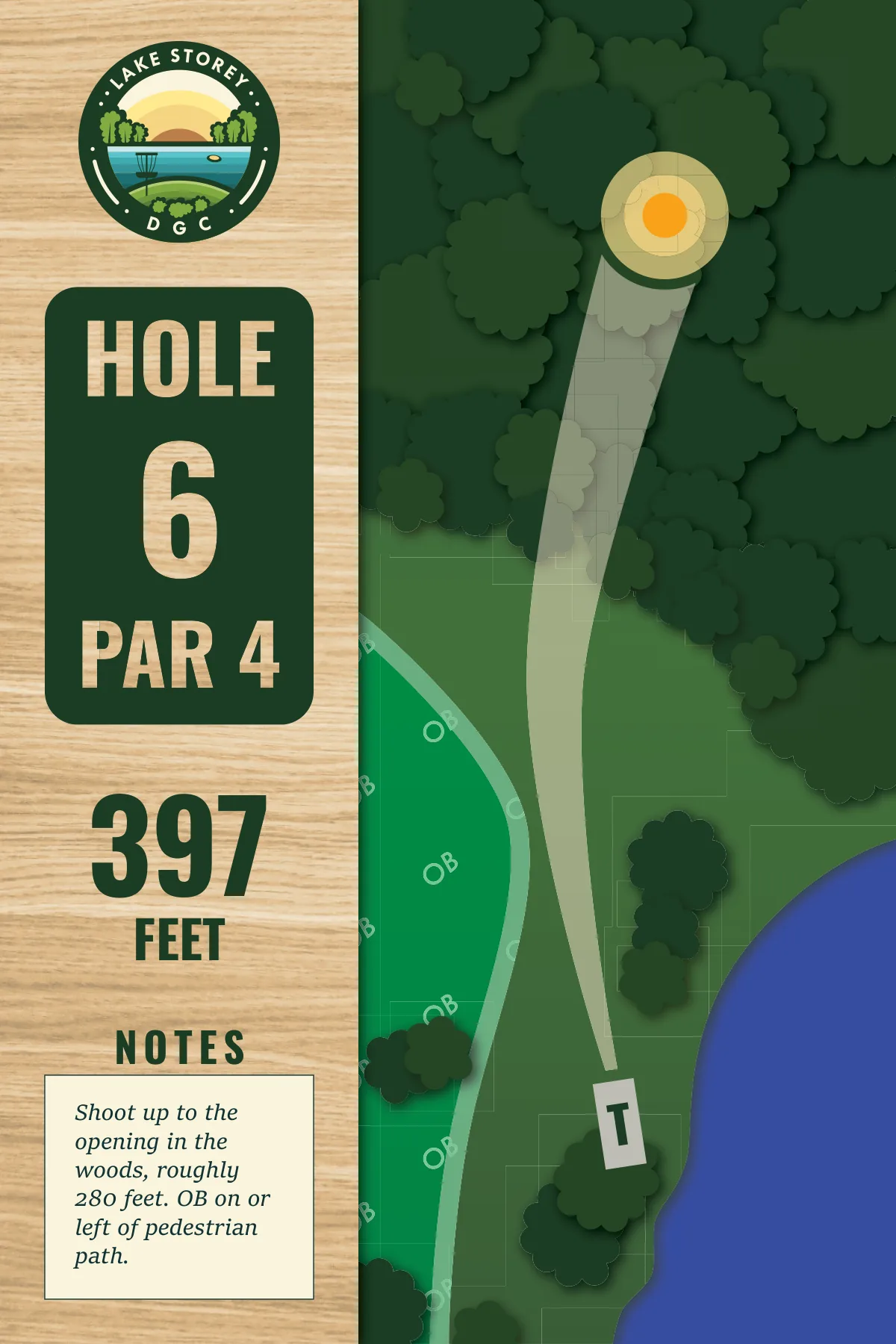 Hole 6 tee sign, Lake Storey DGC