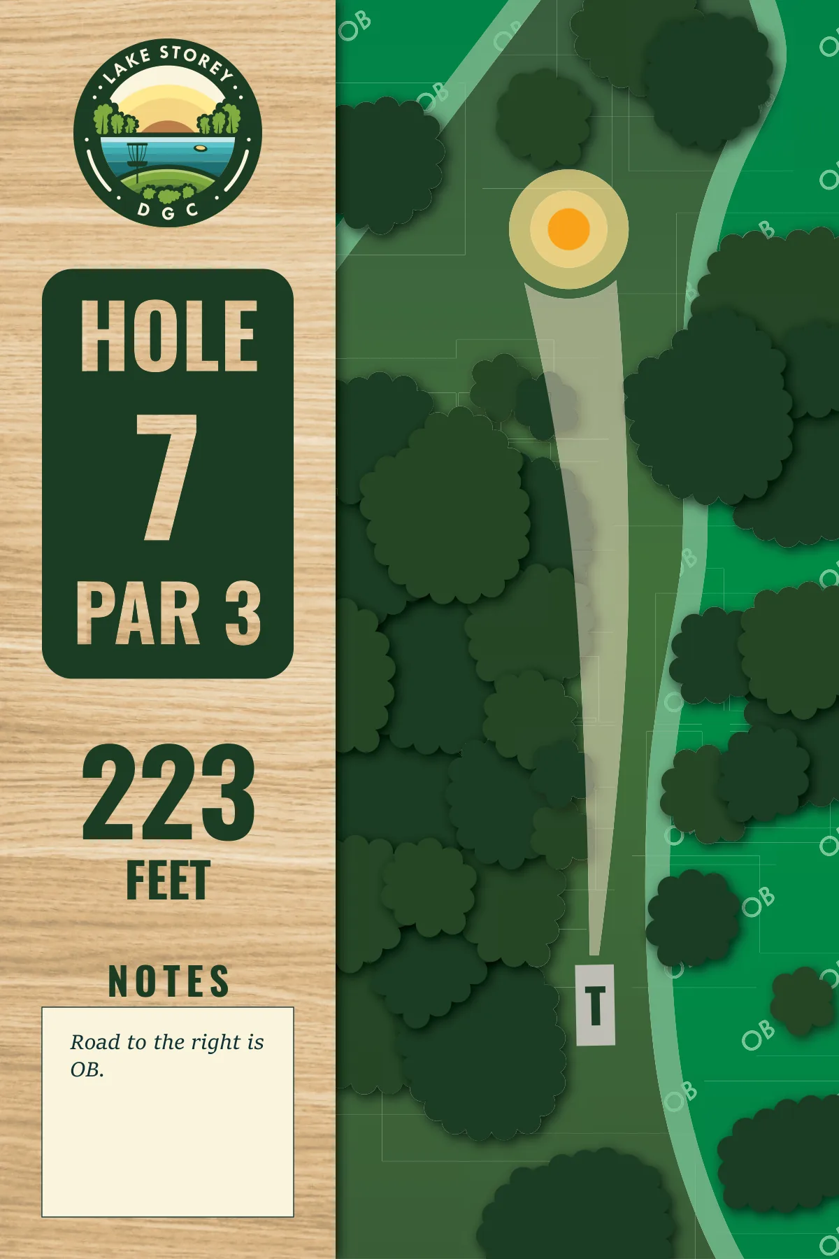 Hole 7 tee sign, Lake Storey DGC