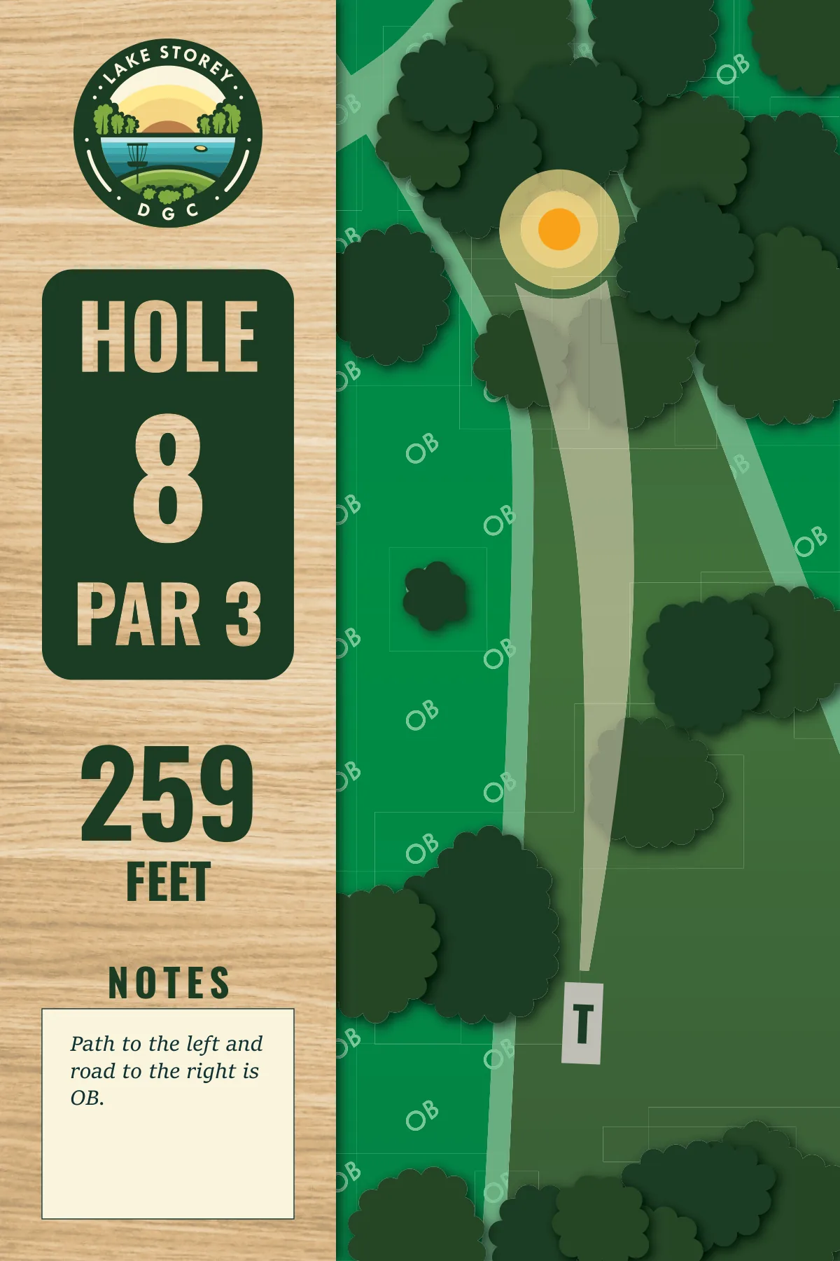 Hole 8 tee sign, Lake Storey DGC