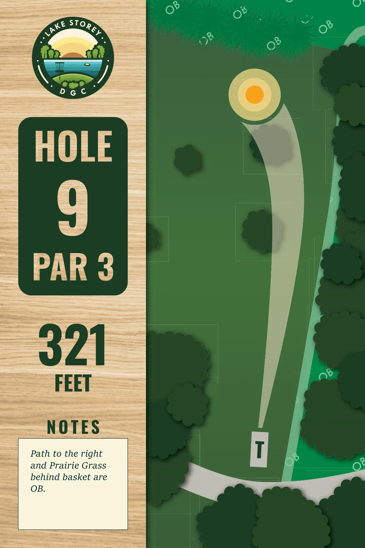 Hole 9 tee sign, Lake Storey DGC