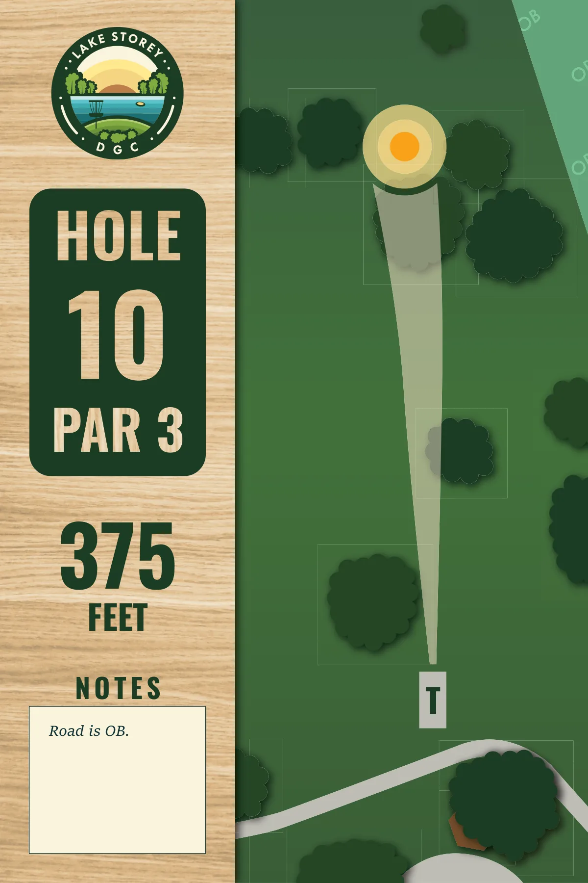 Hole 10 tee sign, Lake Storey DGC