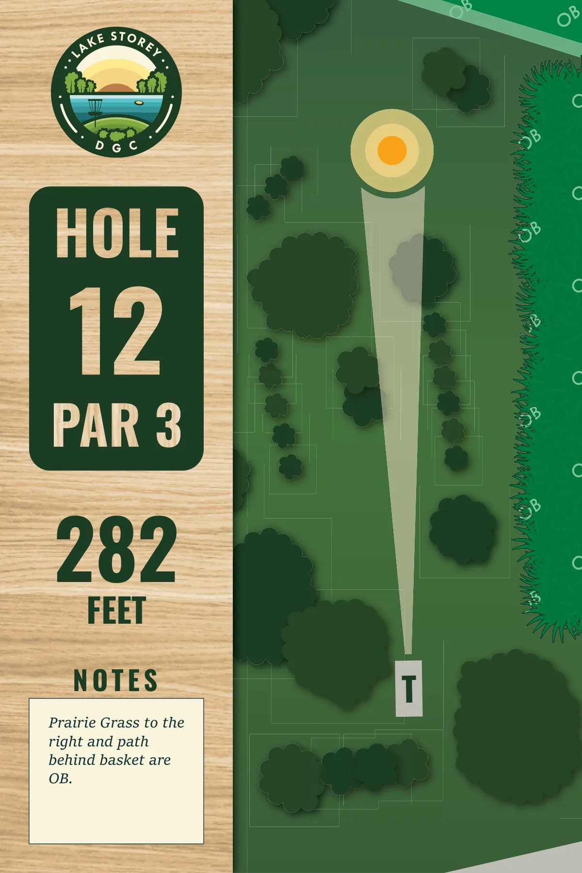 Hole 12 tee sign, Lake Storey DGC