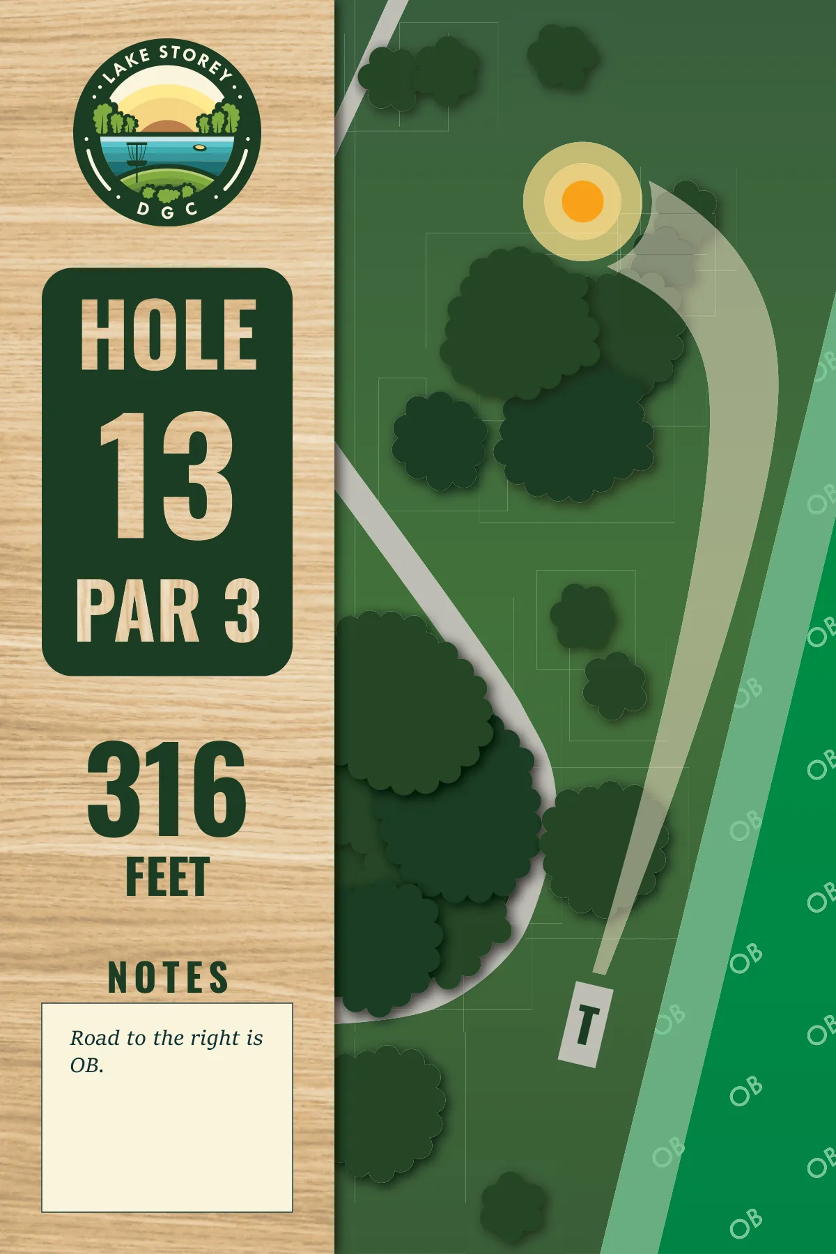 Hole 13 tee sign, Lake Storey DGC