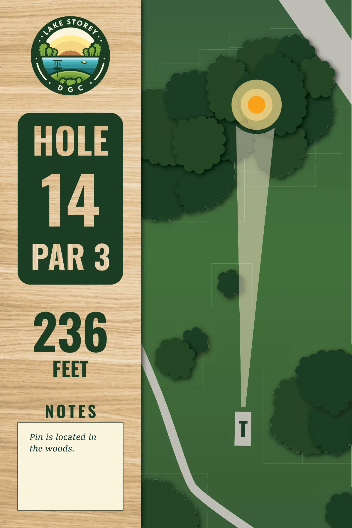 Hole 14 tee sign, Lake Storey DGC