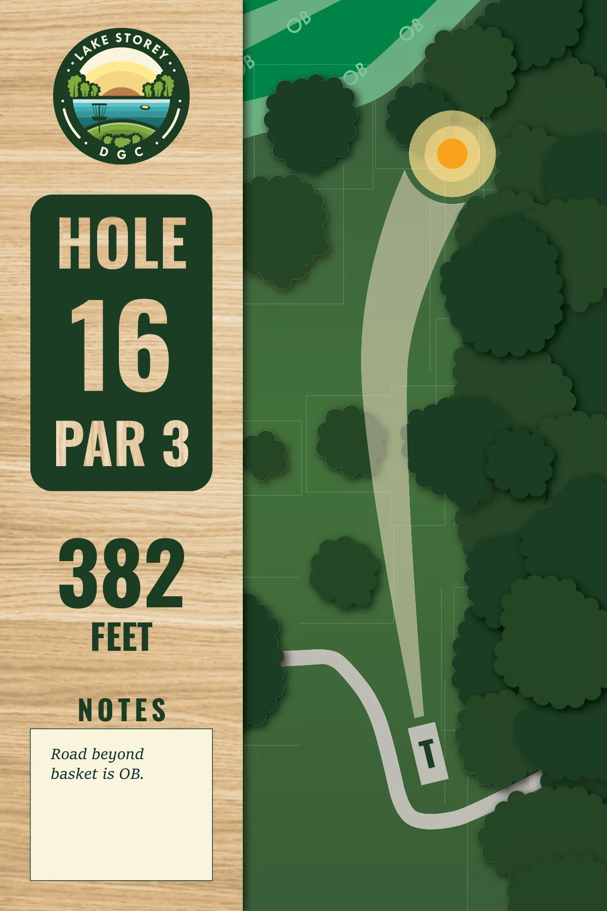 Hole 16 tee sign, Lake Storey DGC