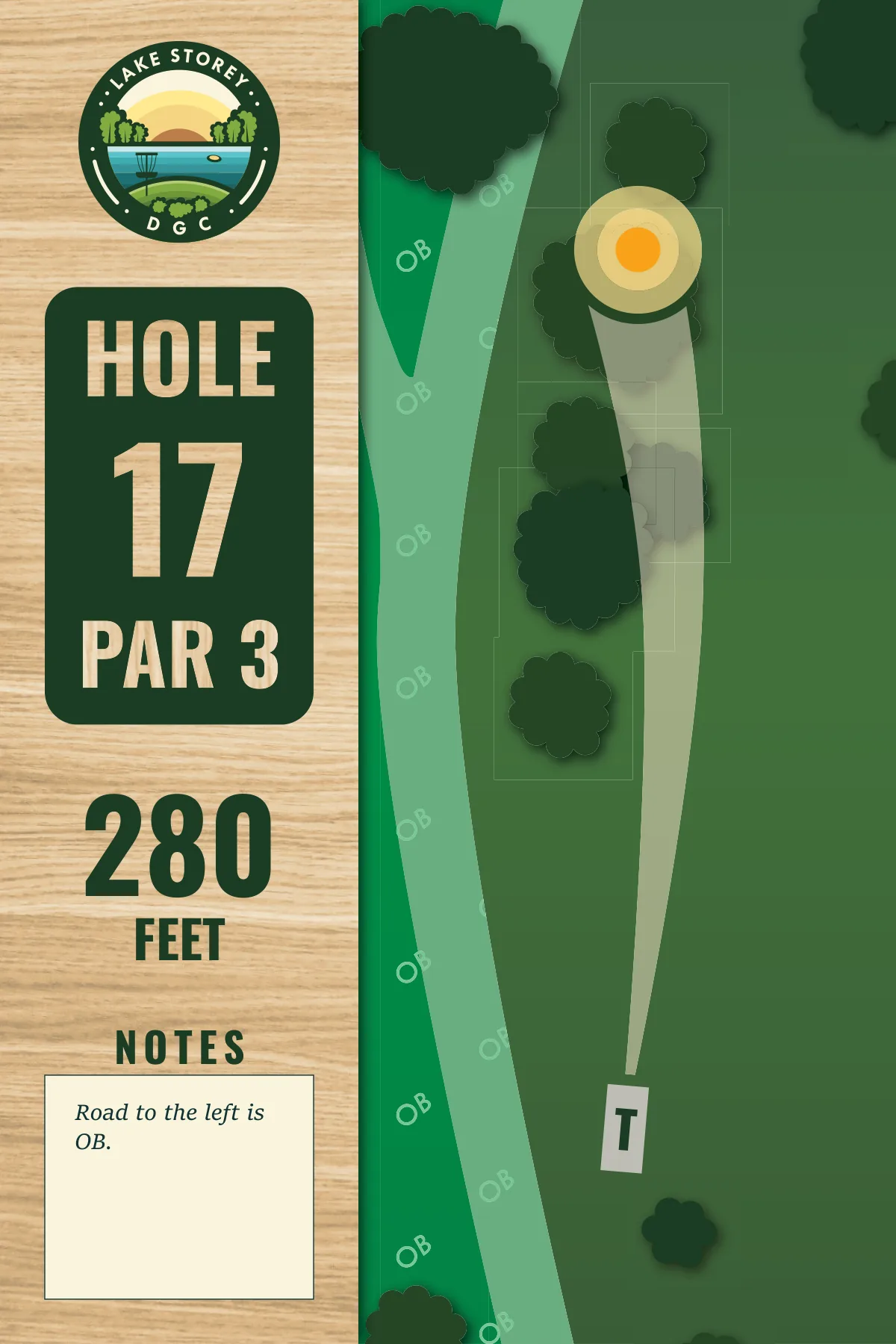 Hole 17 tee sign, Lake Storey DGC