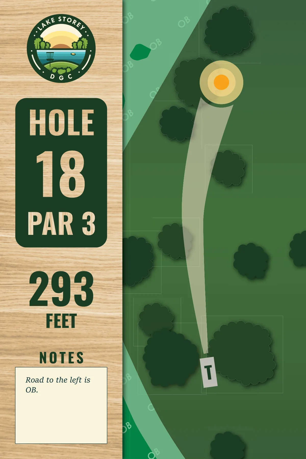 Hole 18 tee sign, Lake Storey DGC